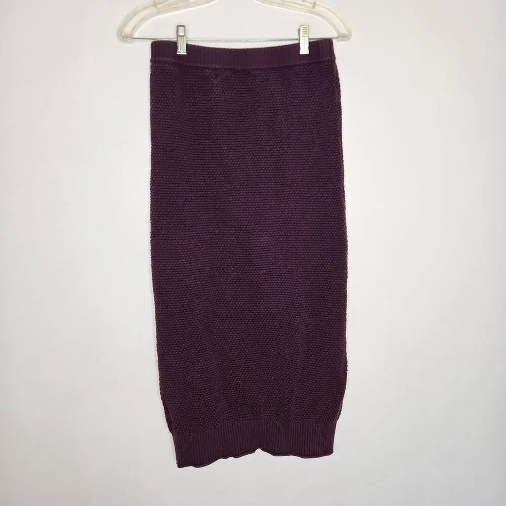 Free People Beach Womens Hailee Knit Midi Skirt Waffle Sweater Comfortable Small
